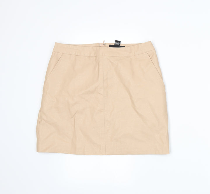 FOREVER 21 Womens Beige A-Line Skirt Size M