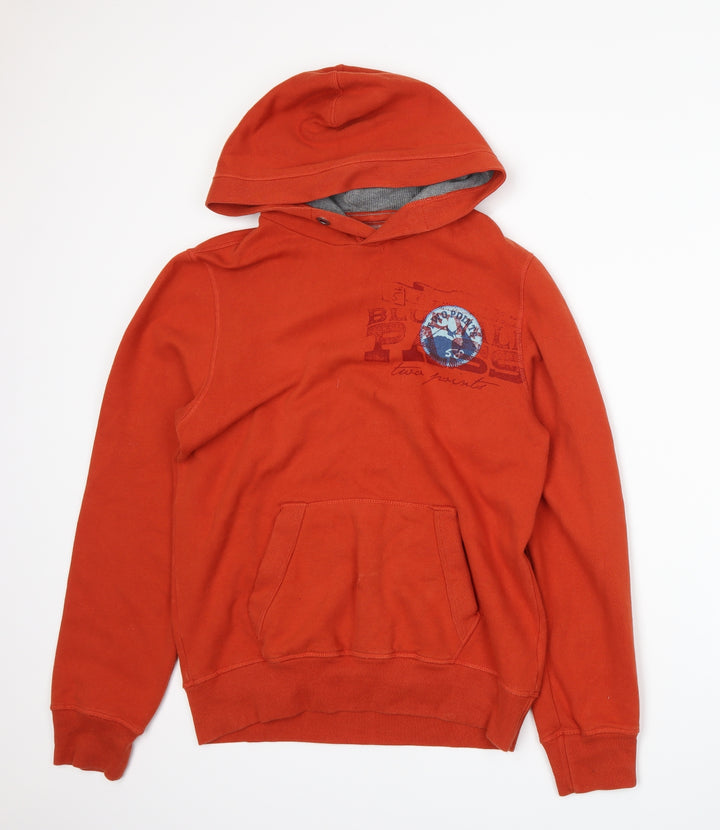 H&M Mens Orange   Pullover Hoodie Size S
