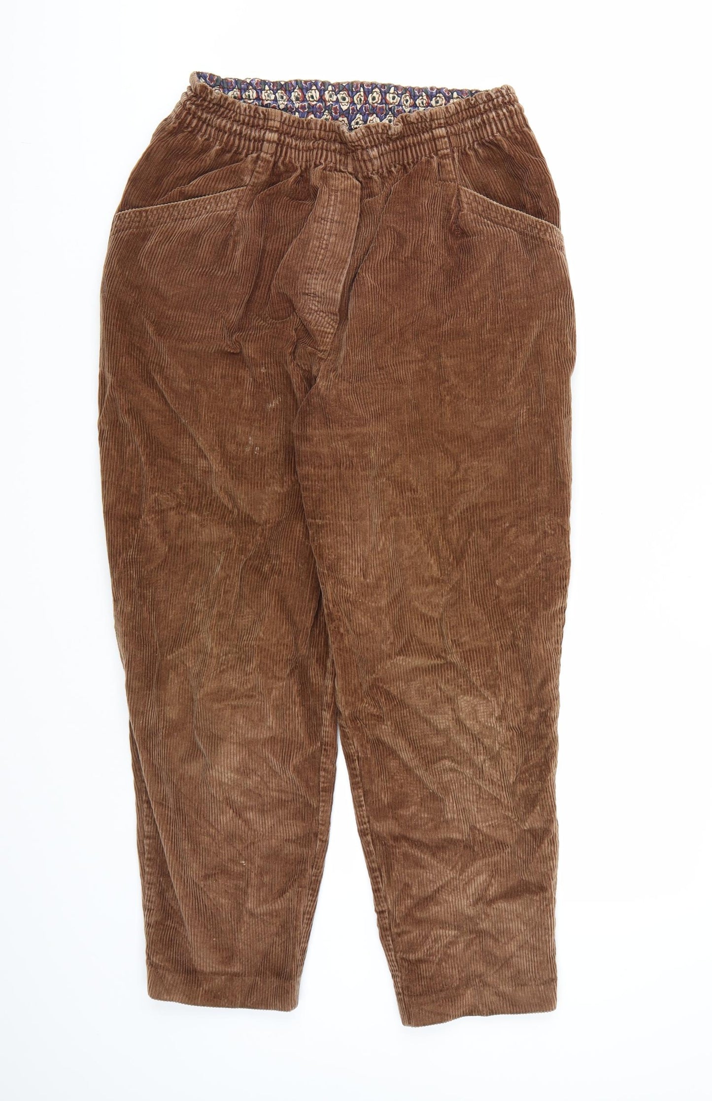 St Michael Womens Brown  Corduroy Trousers  Size 14 L25 in