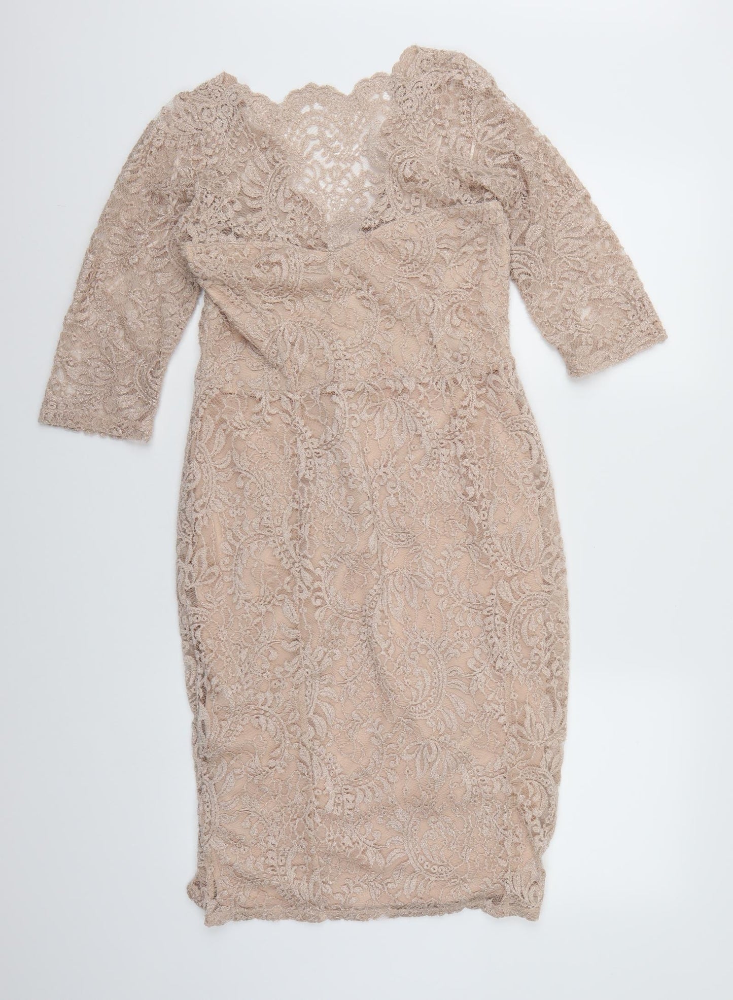 NEXT Womens Pink Floral Lace Bodycon  Size 12