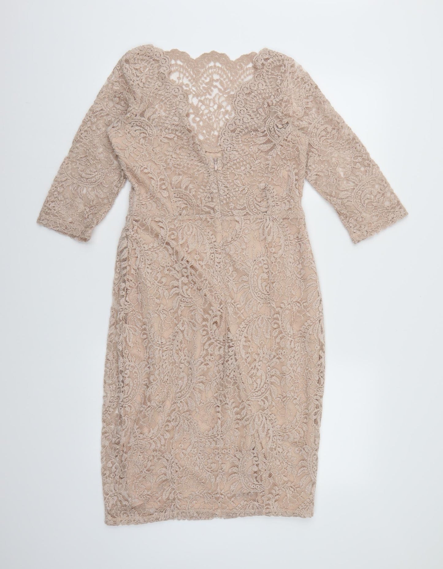 NEXT Womens Pink Floral Lace Bodycon  Size 12
