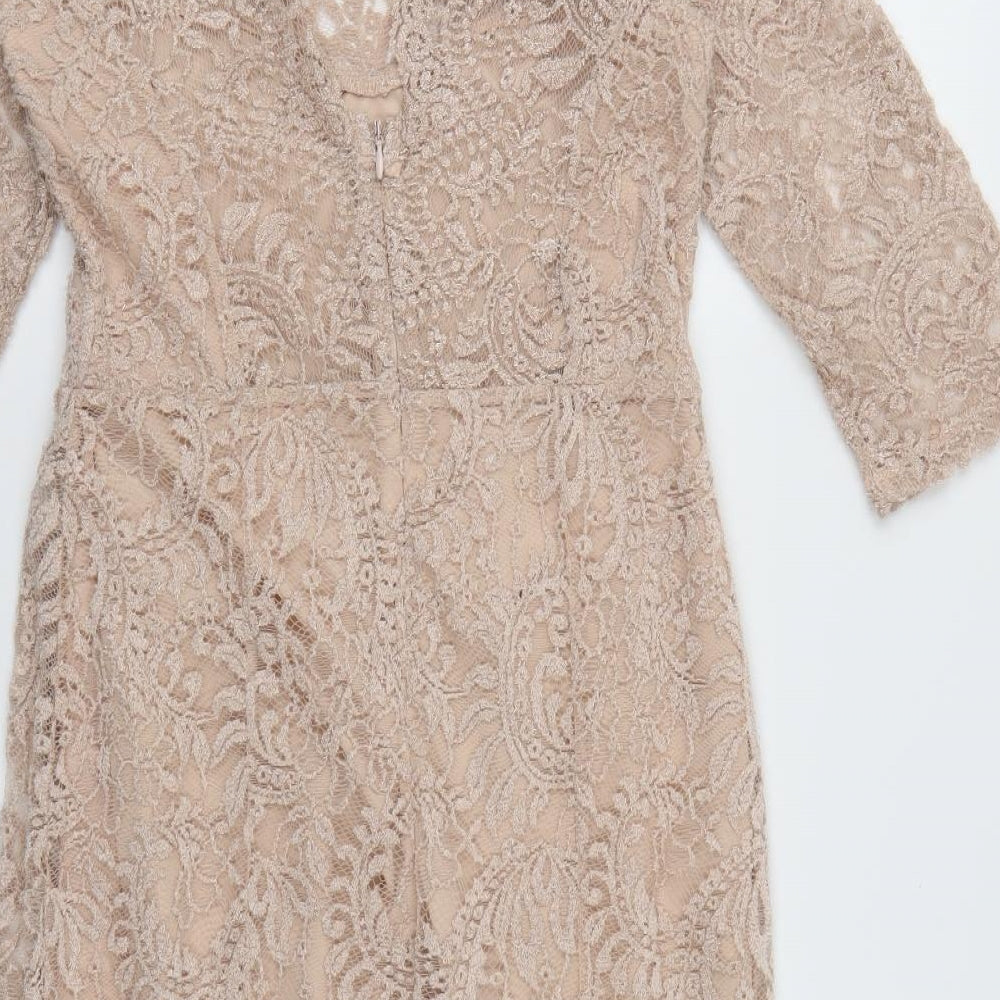 NEXT Womens Pink Floral Lace Bodycon  Size 12