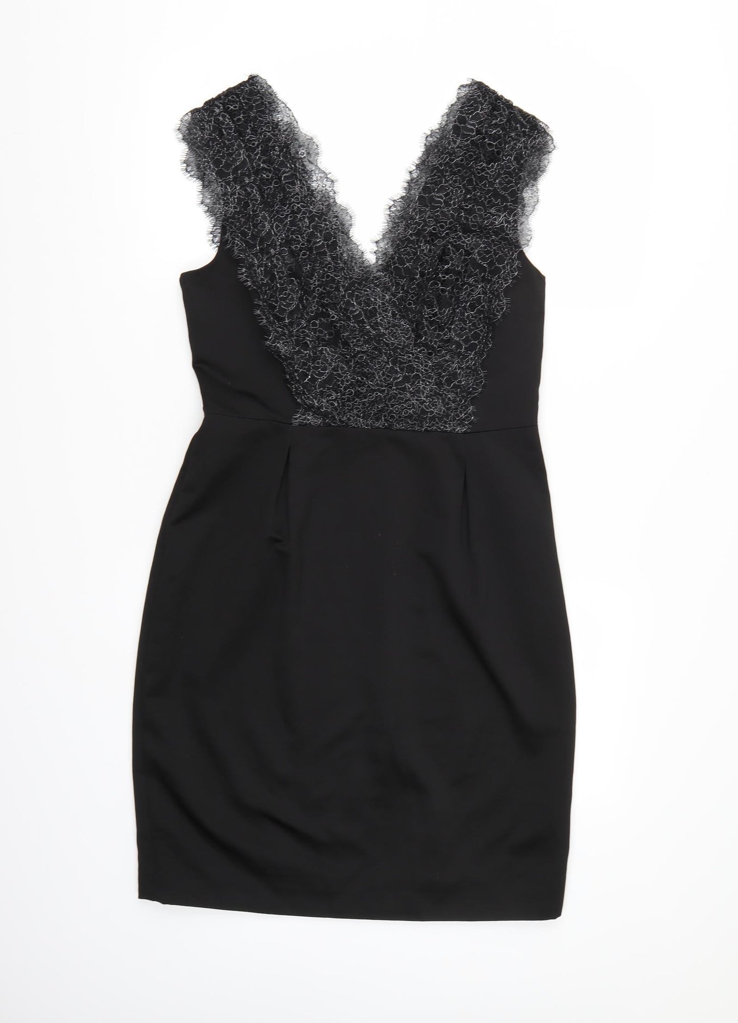 Monsoon Womens Black Floral Lace A-Line  Size 12