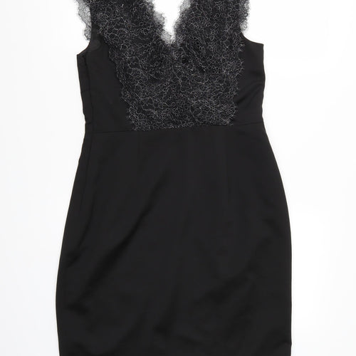 Monsoon Womens Black Floral Lace A-Line  Size 12