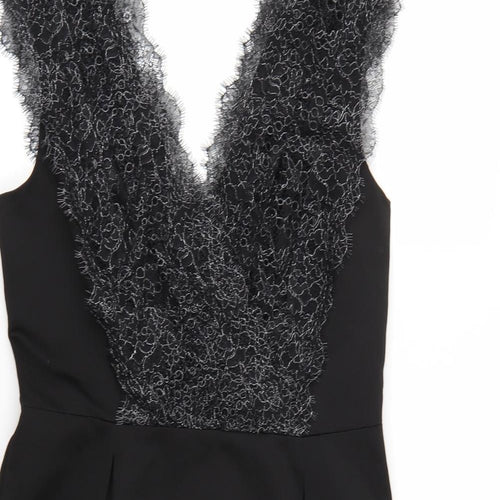 Monsoon Womens Black Floral Lace A-Line  Size 12