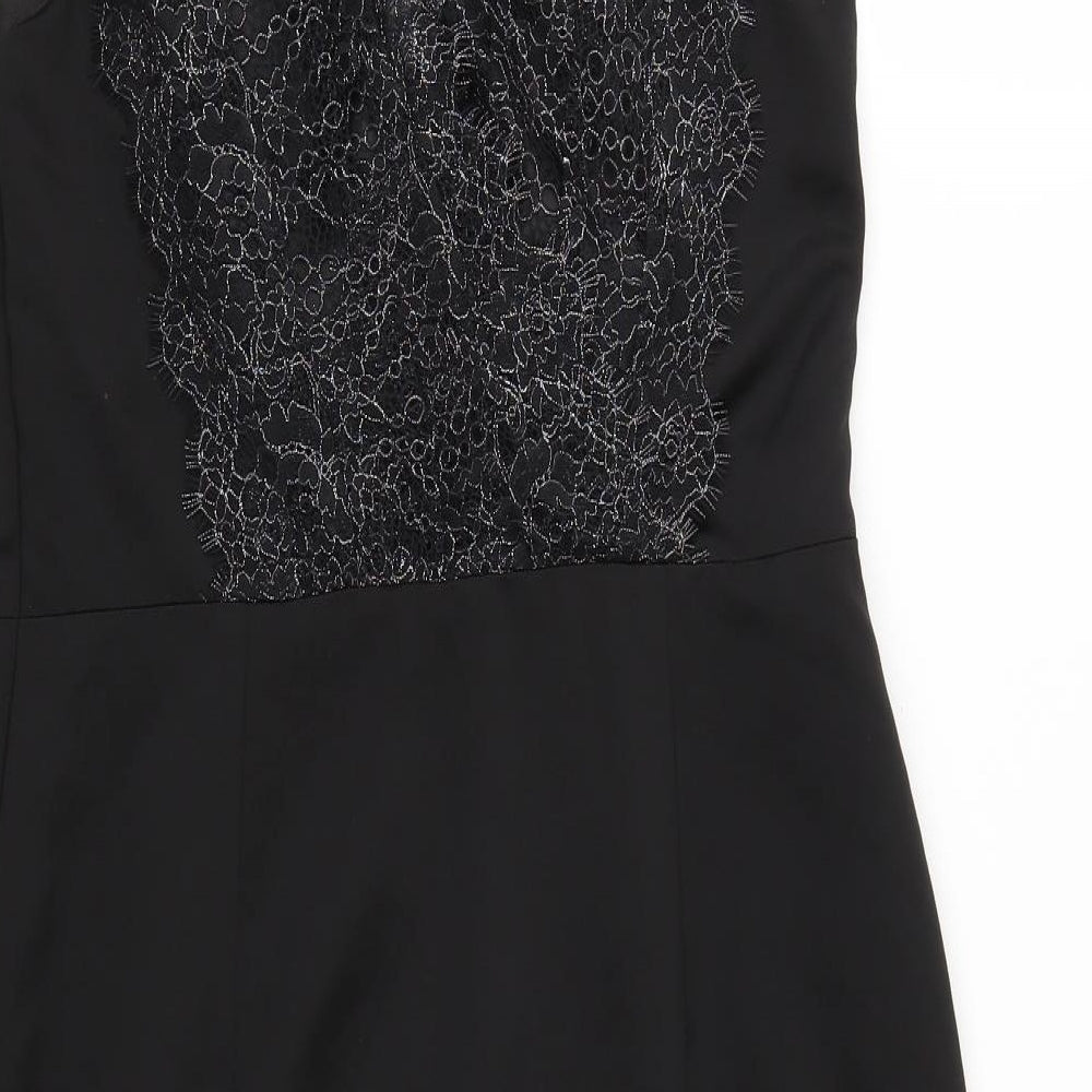 Monsoon Womens Black Floral Lace A-Line  Size 12
