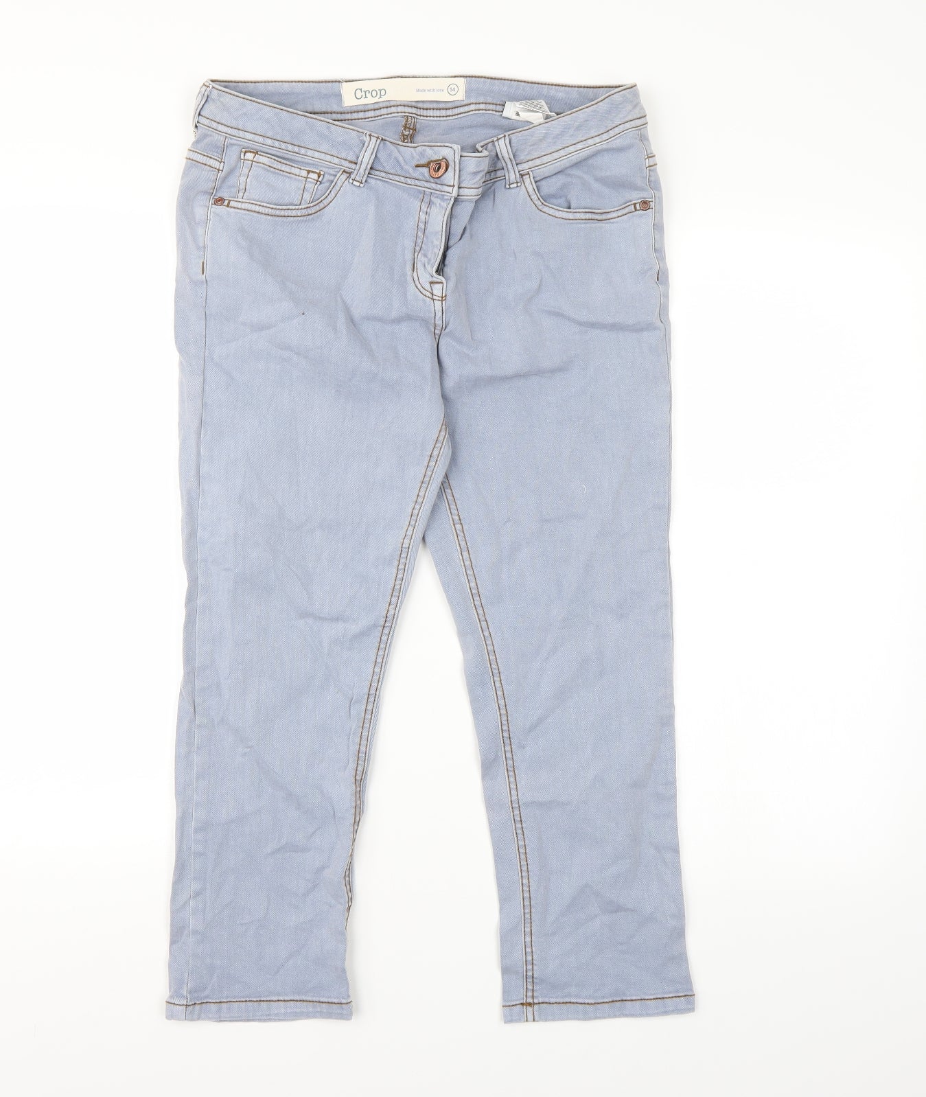 NEXT Womens Blue  Denim Cropped Jeans Size 14 L22 in
