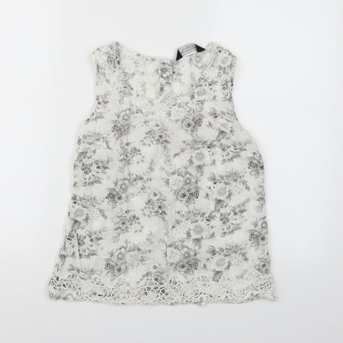 Dorothy Perkins Womens White Floral  Camisole Tank Size 10