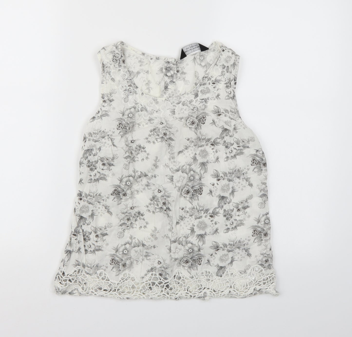 Dorothy Perkins Womens White Floral  Camisole Tank Size 10