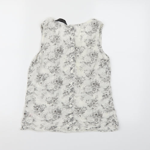 Dorothy Perkins Womens White Floral  Camisole Tank Size 10