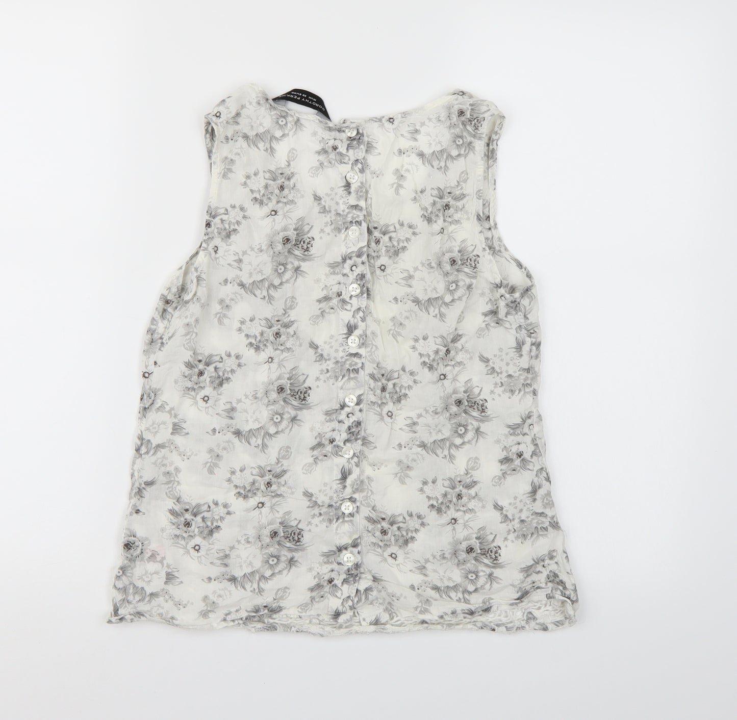 Dorothy Perkins Womens White Floral  Camisole Tank Size 10