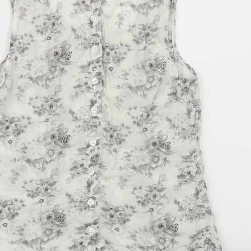 Dorothy Perkins Womens White Floral  Camisole Tank Size 10