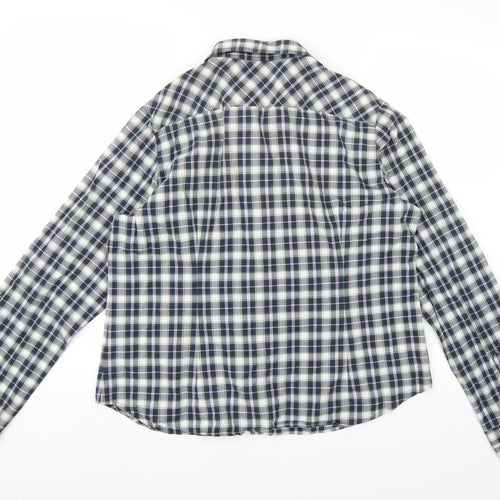 Preworn Womens Blue Check  Basic Button-Up Size XL