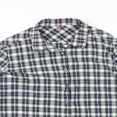 Preworn Womens Blue Check  Basic Button-Up Size XL