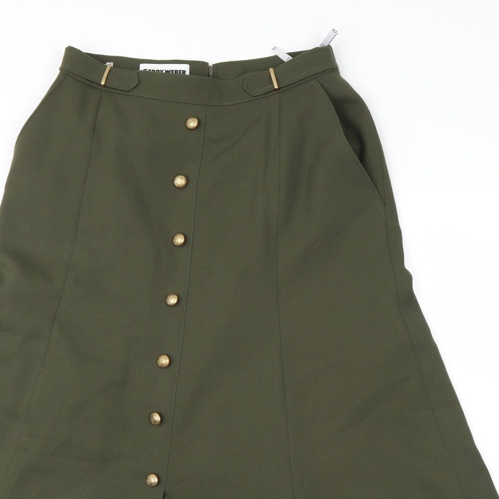 Gerry Weber Womens Green  Rayon Peasant Skirt Size 12