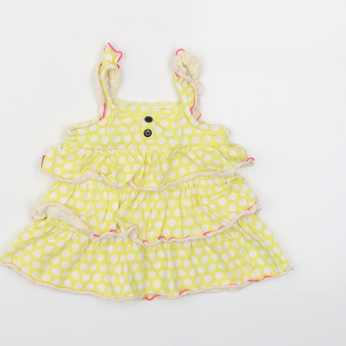 ashley's Girls Yellow Polka Dot  Camisole Tank Size 24 Months  - Frill Detail