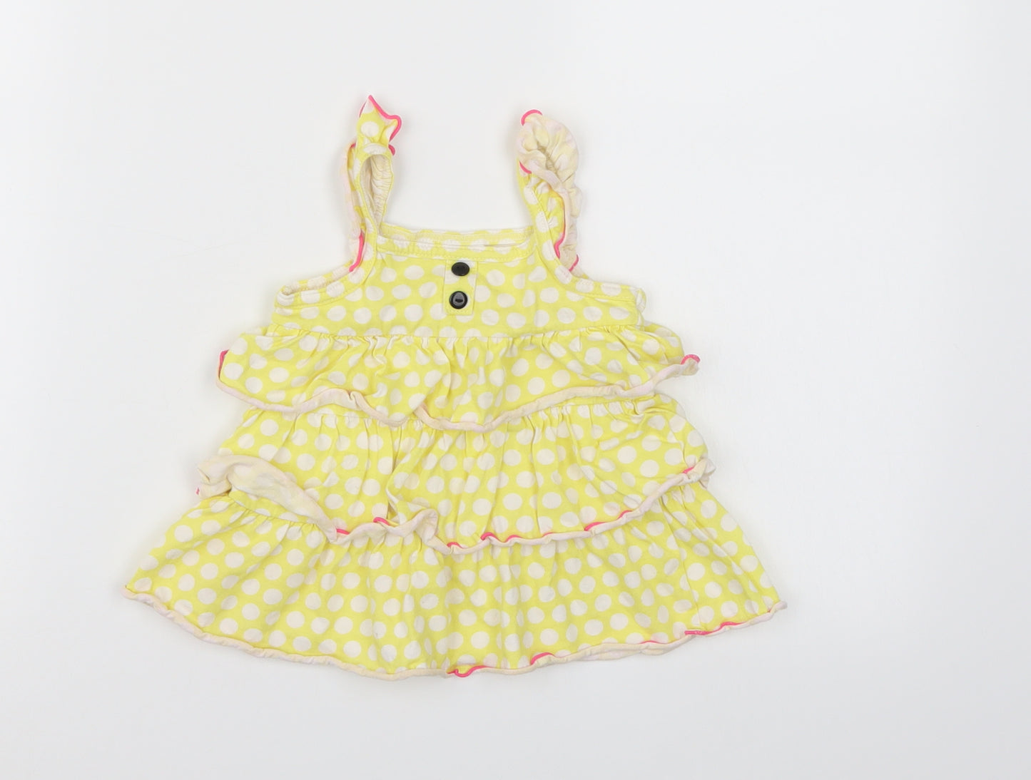 ashley's Girls Yellow Polka Dot  Camisole Tank Size 24 Months  - Frill Detail