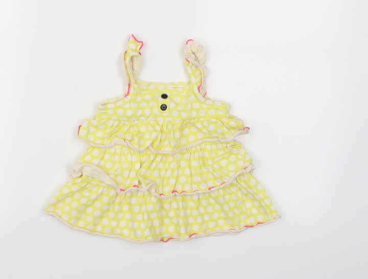 ashley's Girls Yellow Polka Dot  Camisole Tank Size 24 Months  - Frill Detail
