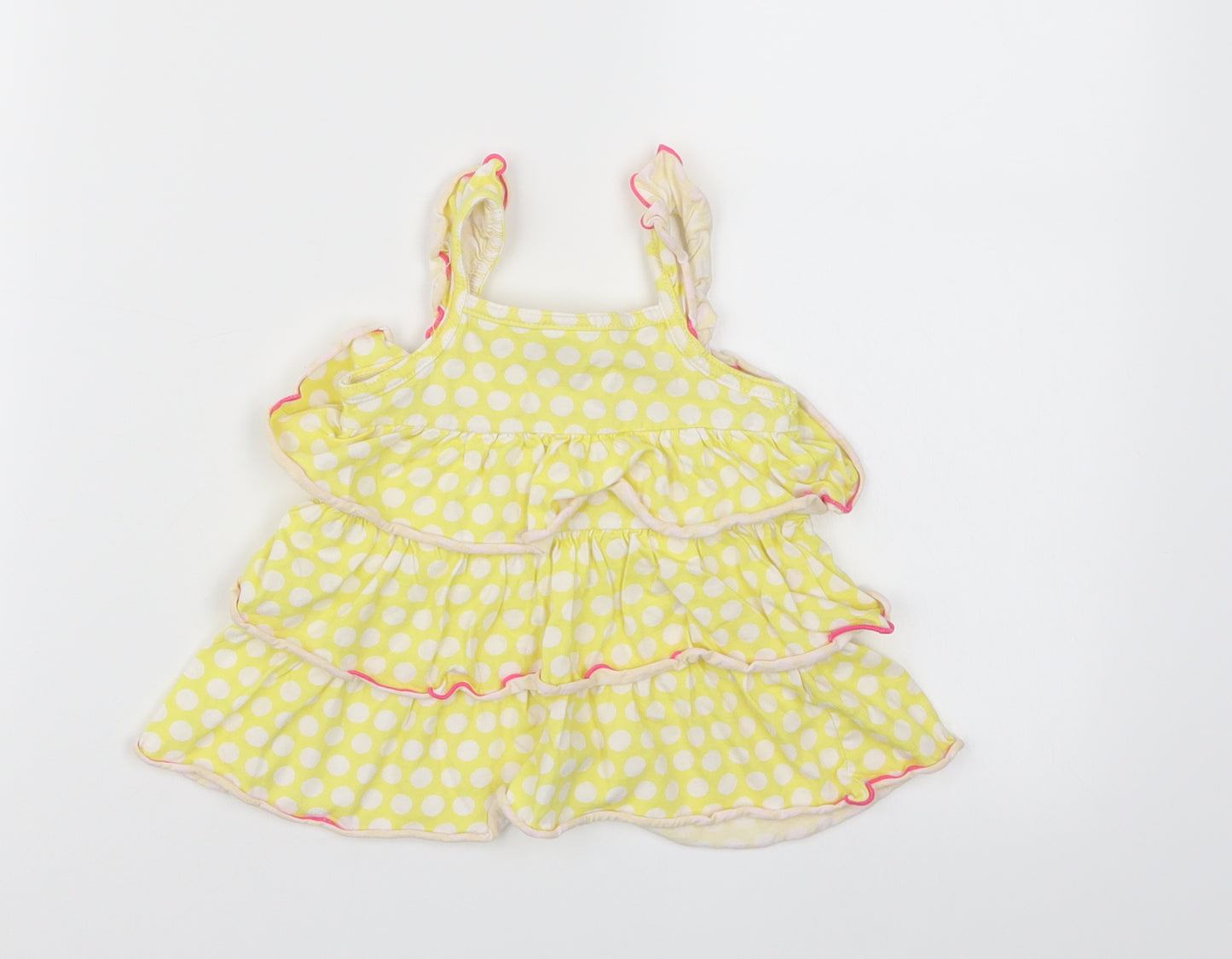 ashley's Girls Yellow Polka Dot  Camisole Tank Size 24 Months  - Frill Detail