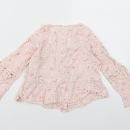 Mayoral Girls Pink Floral  Basic Blouse Size 3 Years