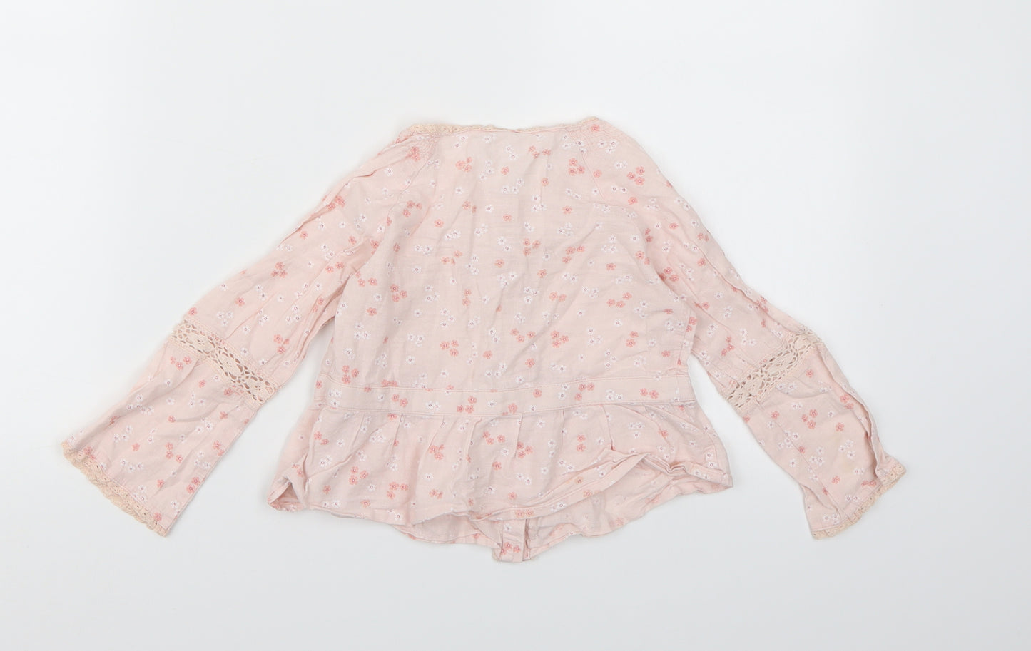 Mayoral Girls Pink Floral  Basic Blouse Size 3 Years