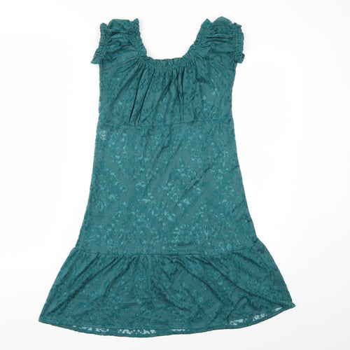 Diana Osorphan Womens Green Floral  Basic Blouse Size 12