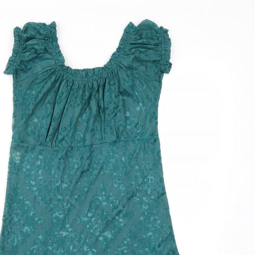 Diana Osorphan Womens Green Floral  Basic Blouse Size 12