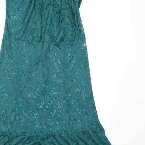Diana Osorphan Womens Green Floral  Basic Blouse Size 12