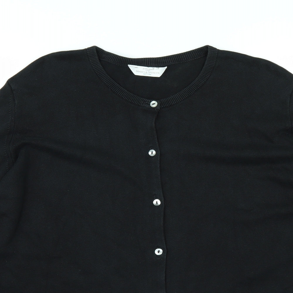 Marks and Spencer Womens Black   Cardigan Jumper Size 20