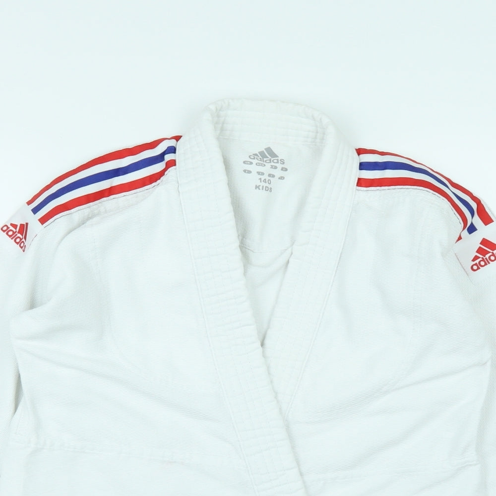 adidas Boys White   Cardigan Sweatshirt Size 10 Years