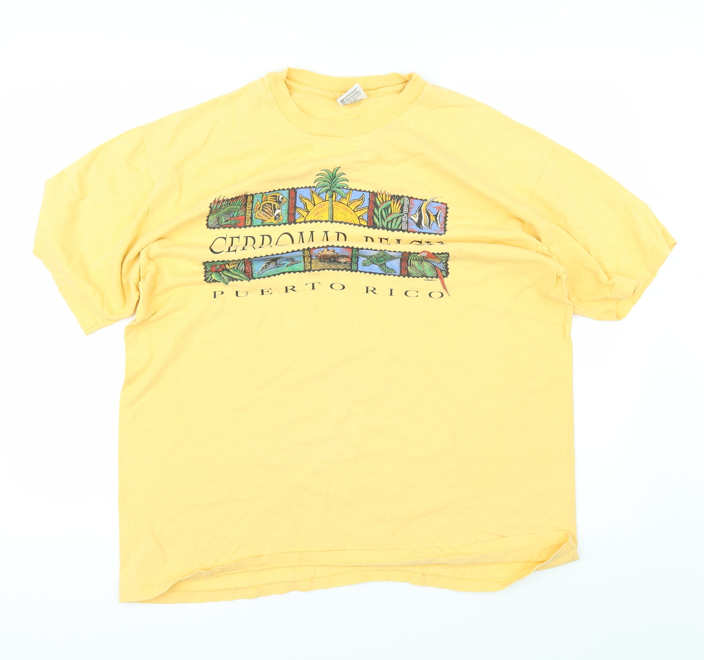 Anvil Mens Yellow    T-Shirt Size XL