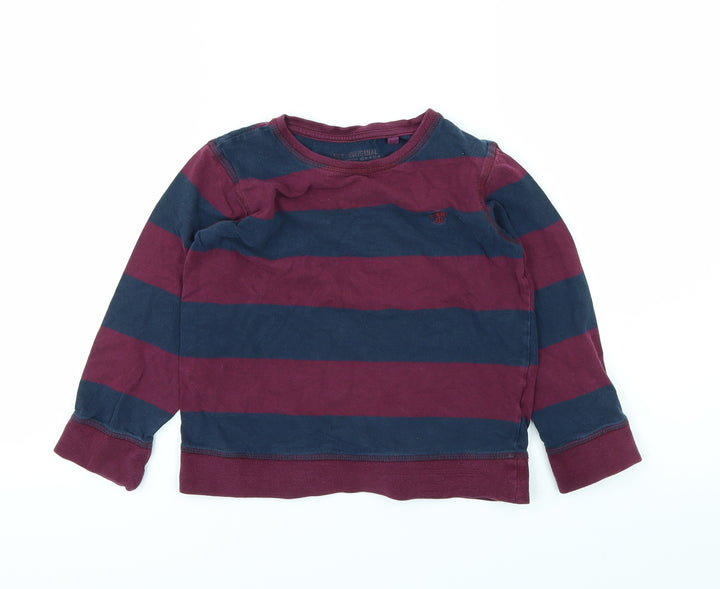 NEXT Boys Purple Striped  Basic T-Shirt Size 5 Years