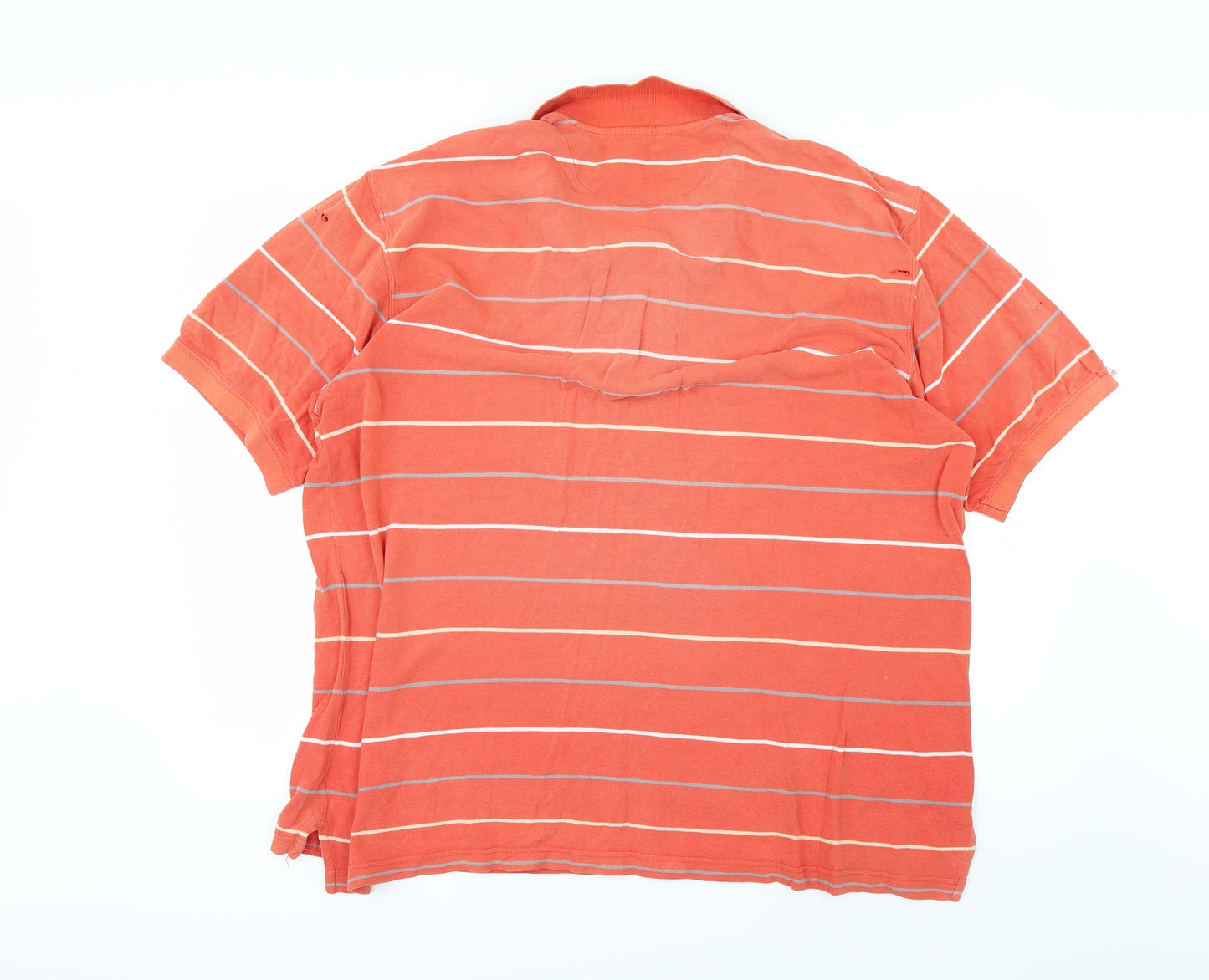 Footlocker Mens Orange Striped   Polo Size XL