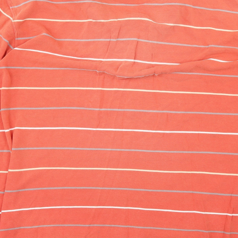 Footlocker Mens Orange Striped   Polo Size XL