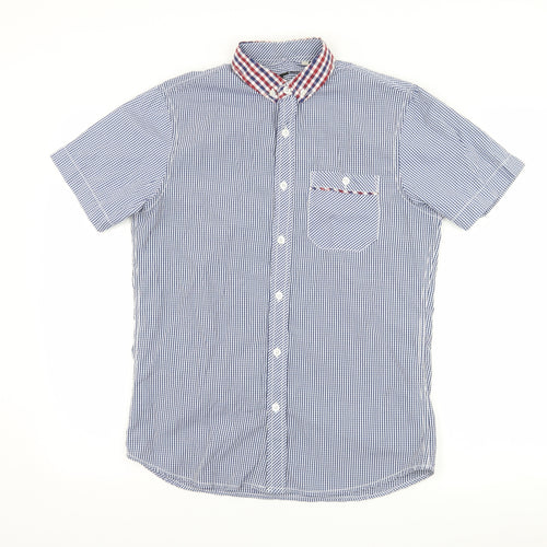 Twisted Soul Mens Blue Check   Button-Up Size S