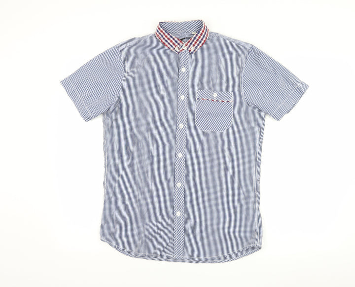 Twisted Soul Mens Blue Check Button-Up Size S