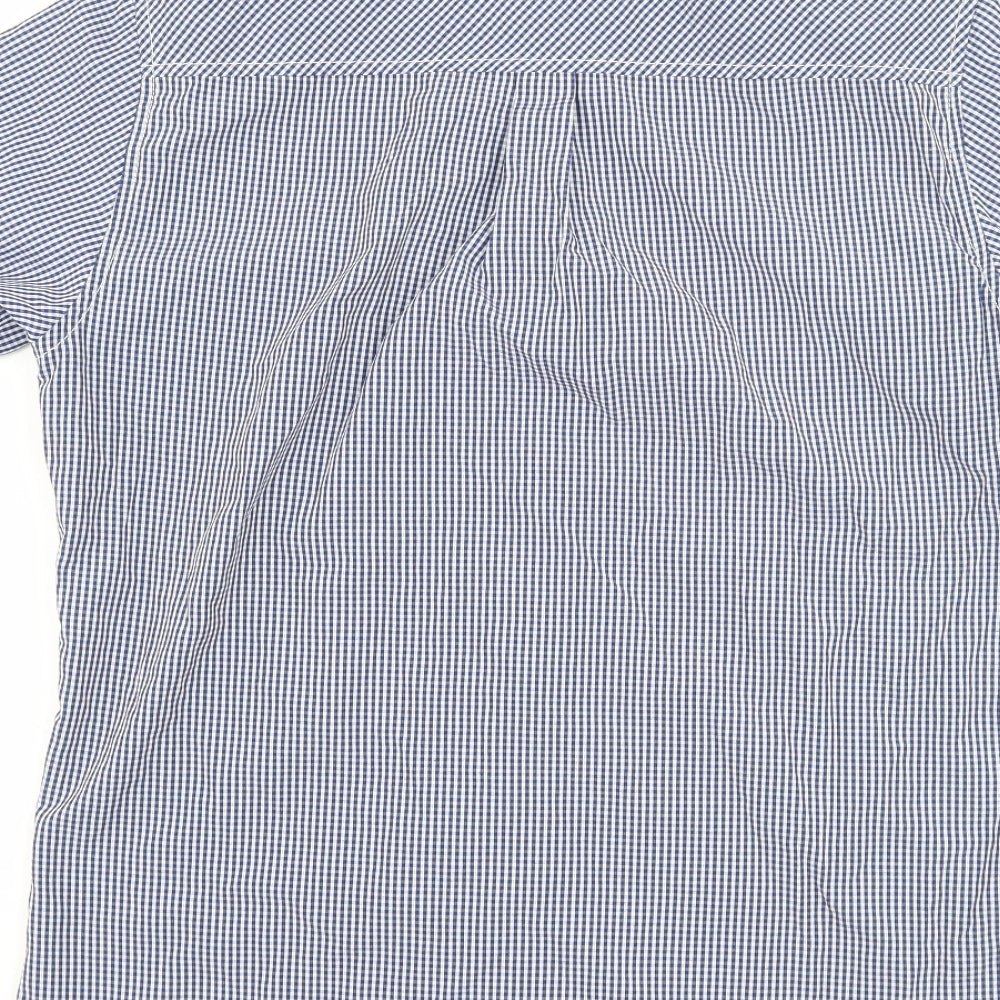 Twisted Soul Mens Blue Check   Button-Up Size S