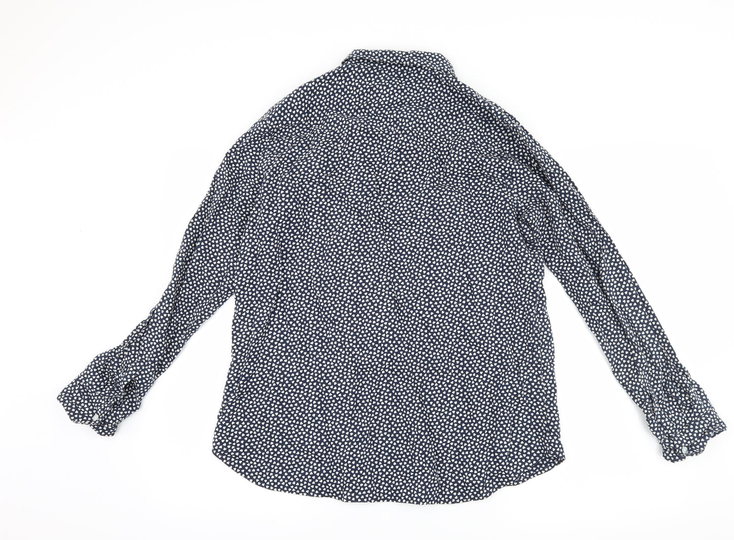 Gap Womens Blue   Basic Button-Up Size L  - Love heart print