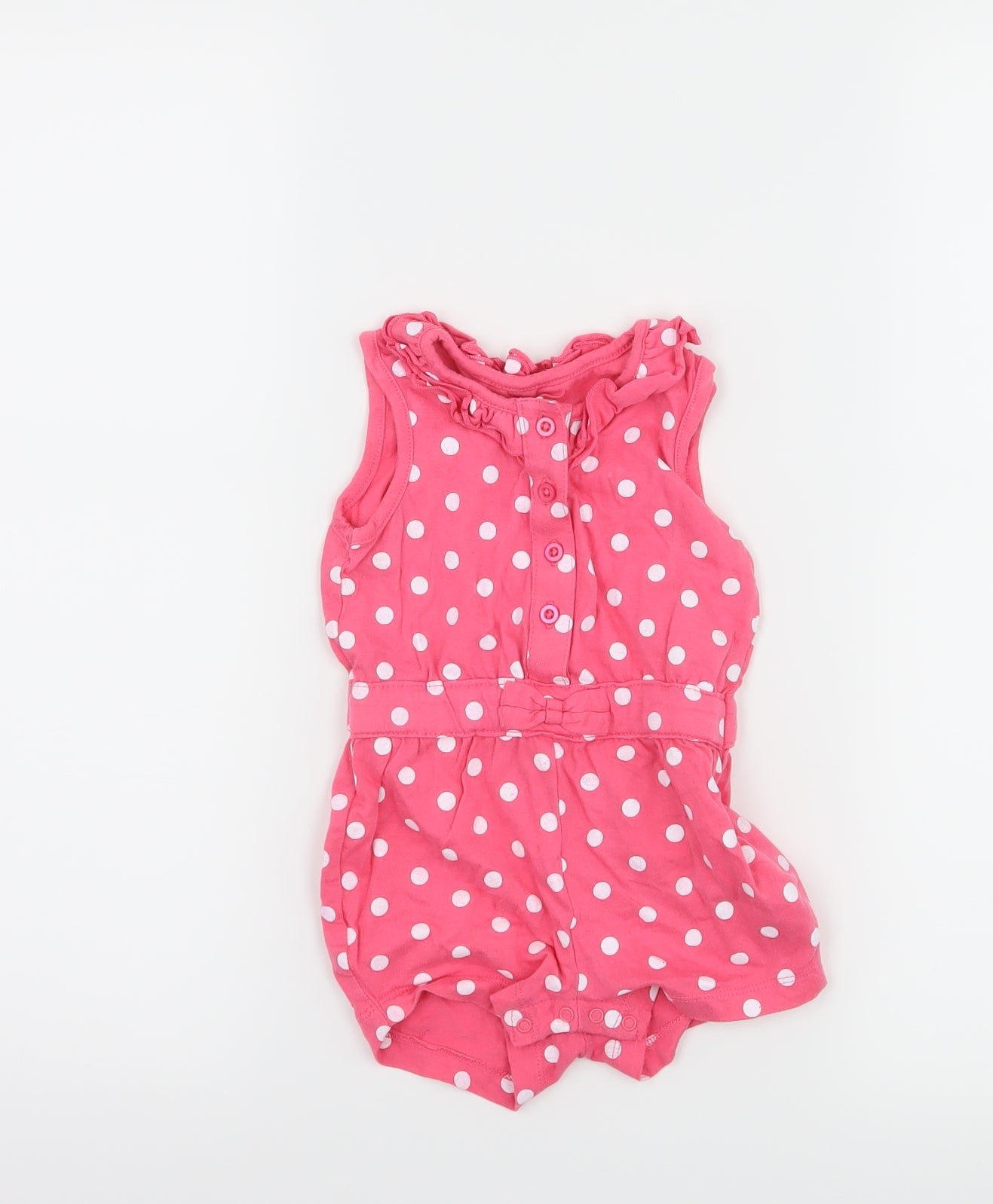 Primark Girls Pink Polka Dot  Romper One-Piece Size 12-18 Months
