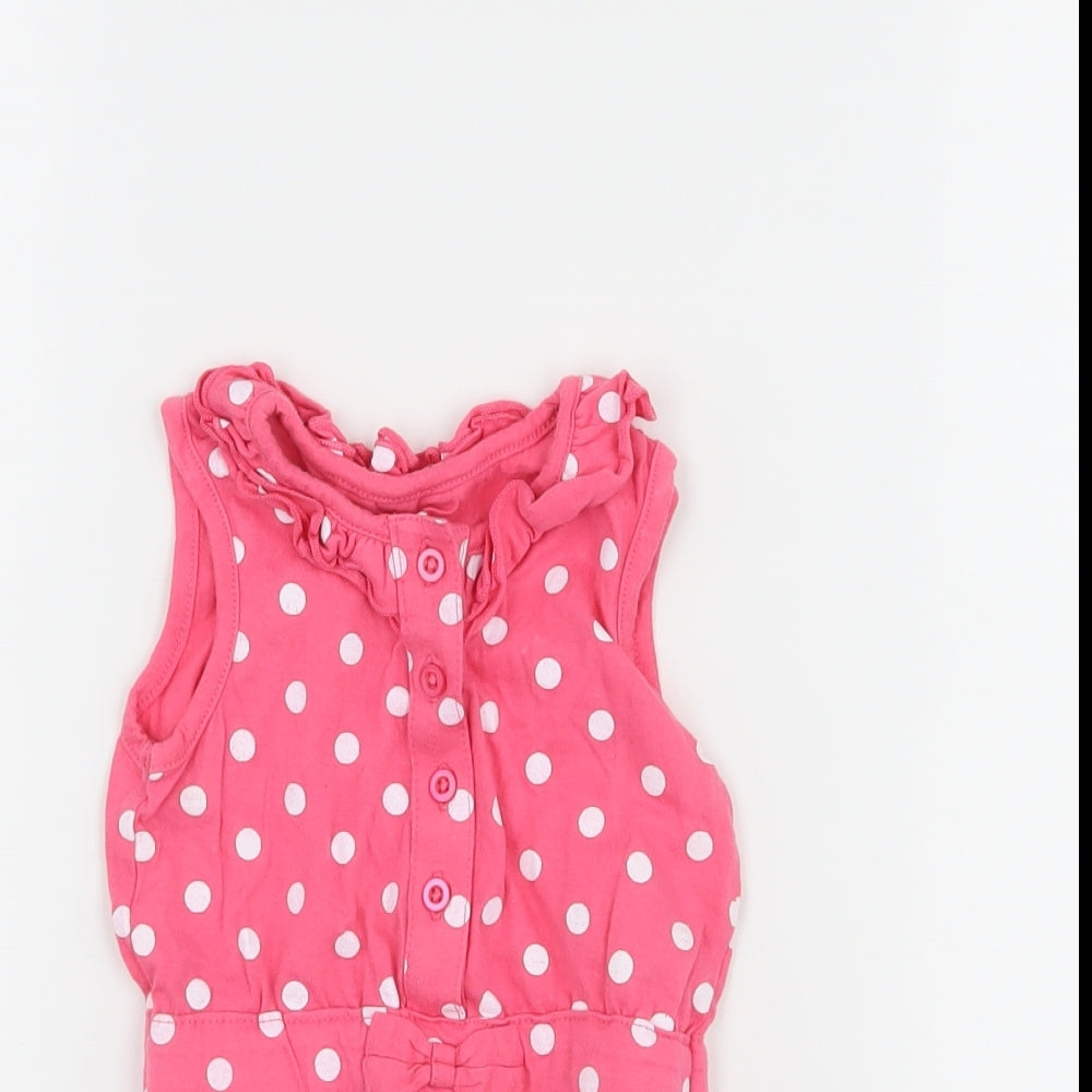 Primark Girls Pink Polka Dot  Romper One-Piece Size 12-18 Months