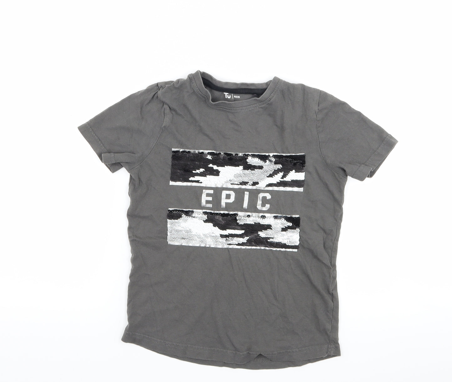 TU Boys Grey   Basic T-Shirt Size 6 Years  - epic