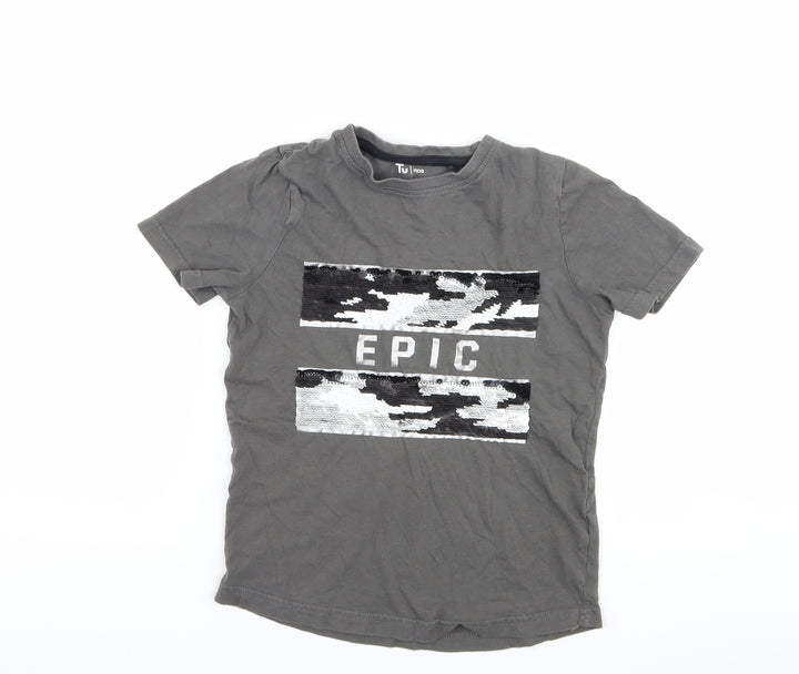 TU Boys Grey   Basic T-Shirt Size 6 Years  - epic