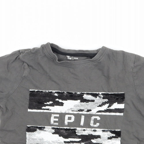 TU Boys Grey   Basic T-Shirt Size 6 Years  - epic