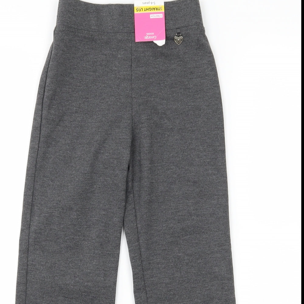 George Girls Grey   Dress Pants Trousers Size 5-6 Years - School wear