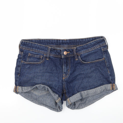 H&M Womens Blue  Denim Hot Pants Shorts Size 30 in