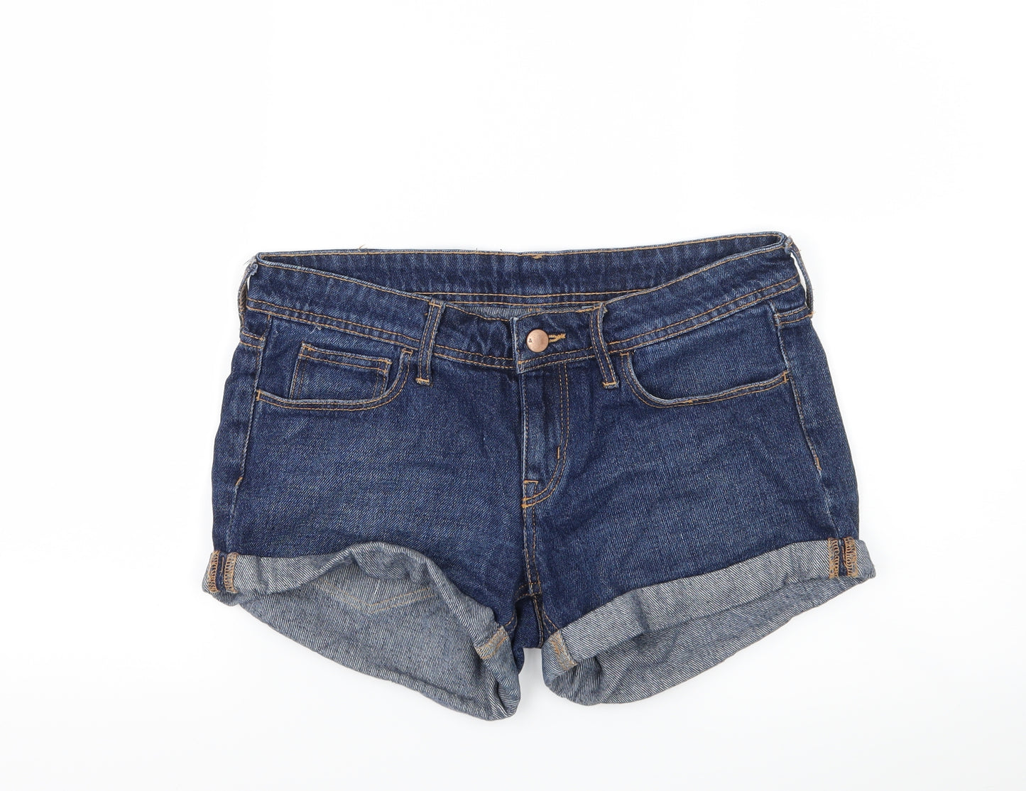H&M Womens Blue  Denim Hot Pants Shorts Size 30 in