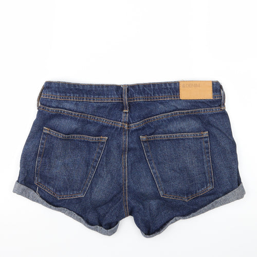 H&M Womens Blue  Denim Hot Pants Shorts Size 30 in