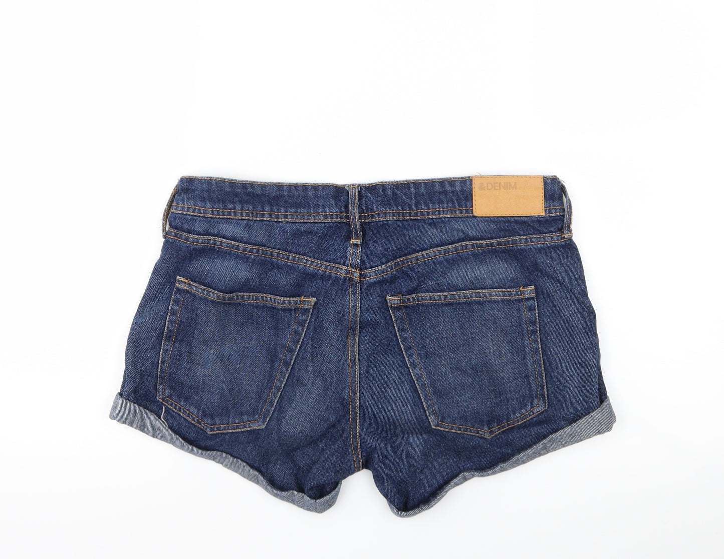 H&M Womens Blue  Denim Hot Pants Shorts Size 30 in