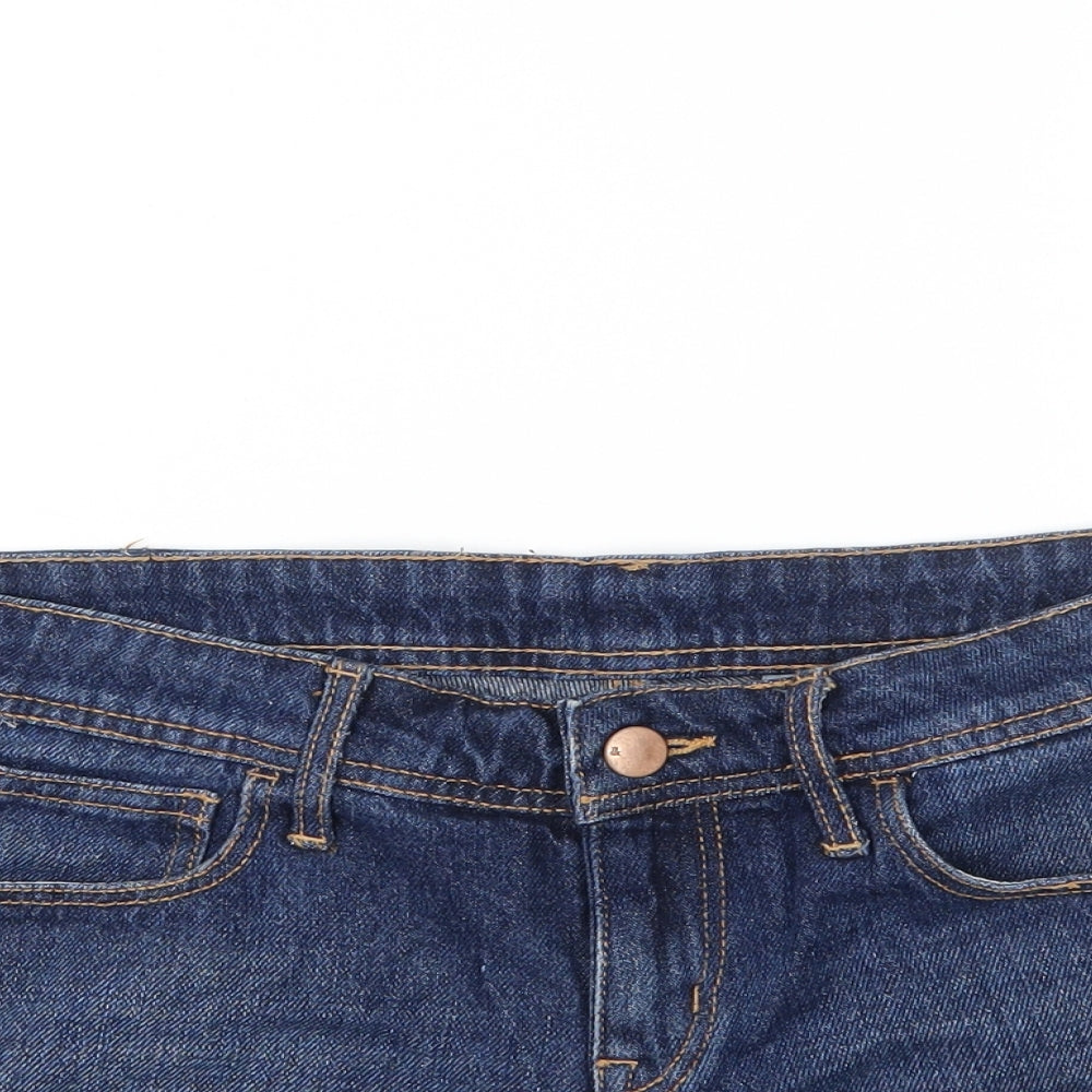 H&M Womens Blue  Denim Hot Pants Shorts Size 30 in
