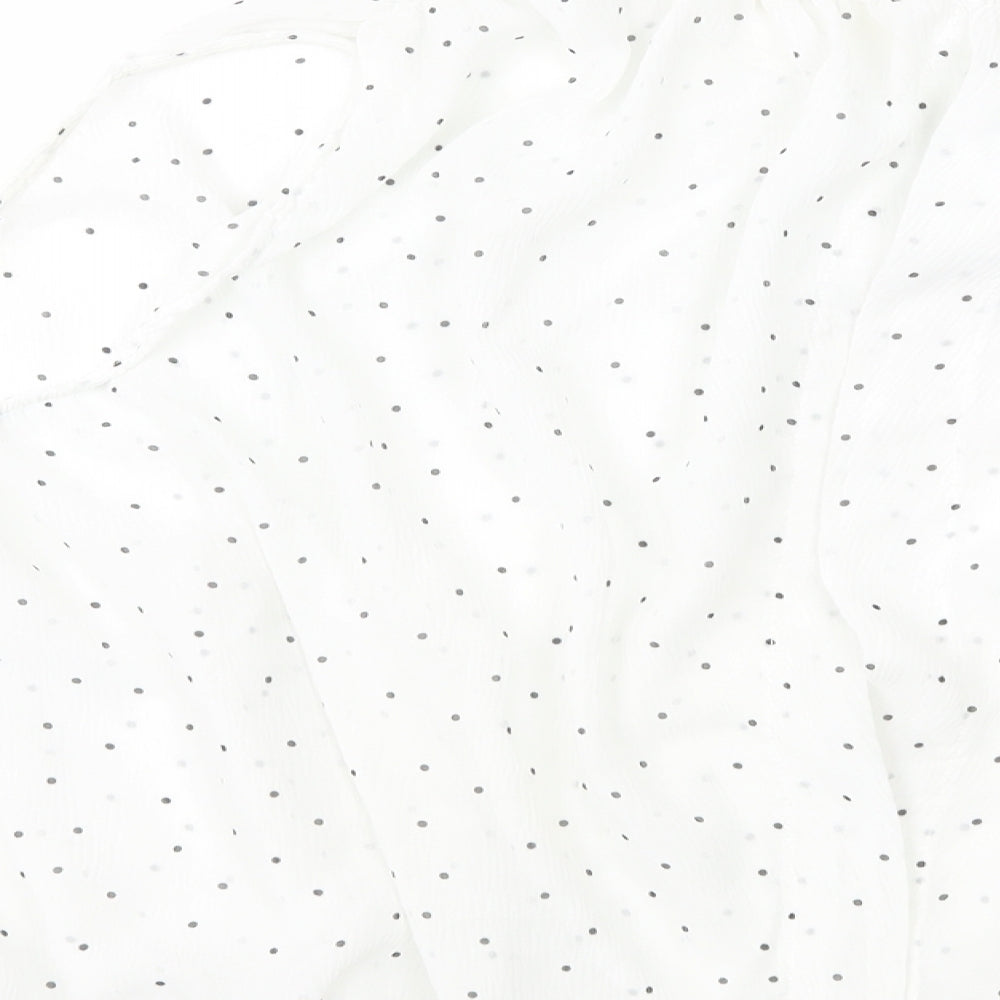 Mango Womens White Polka Dot  Basic Blouse Size L